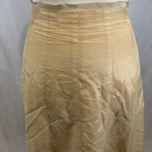 Banana Republic ivory and black silk cotton blend midi skirt size 14 - Picture 2 of 6